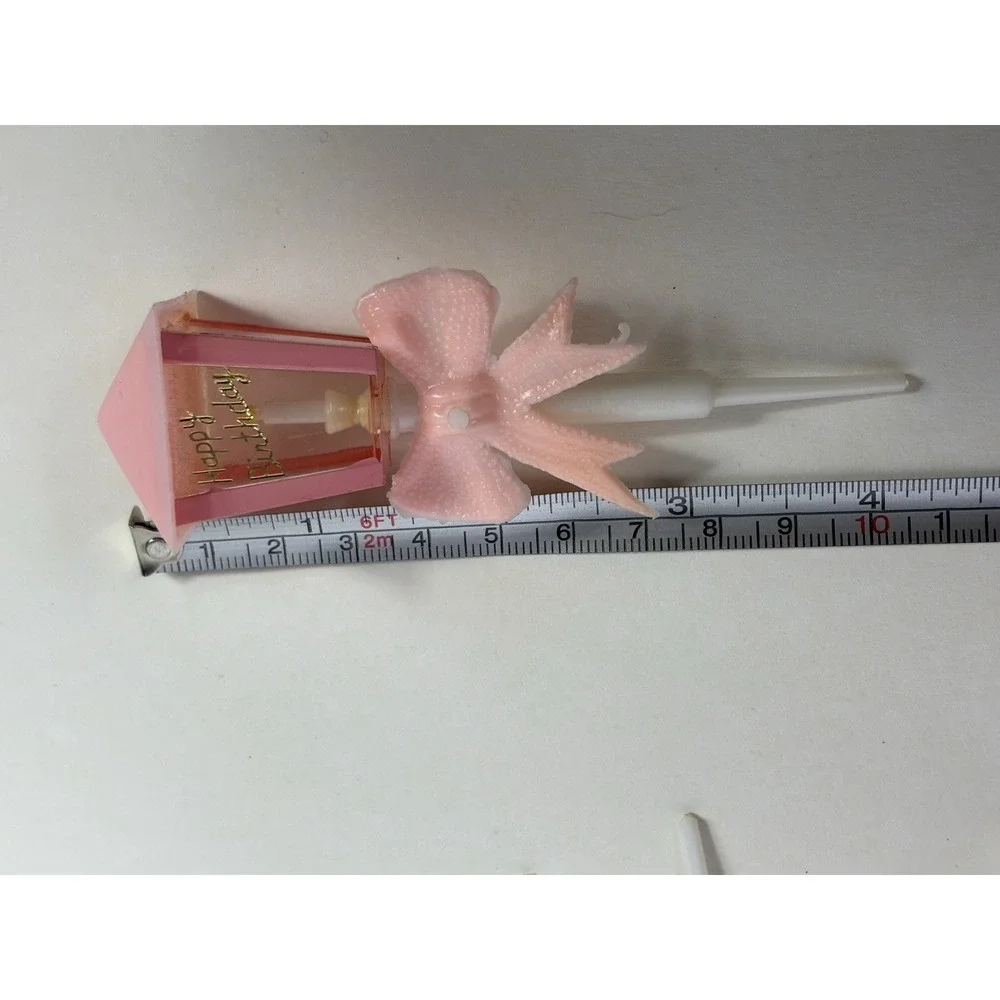 Vintage WILTON Happy Birthday Street Lamp Cake Toppers Decoration Pink Qty 7